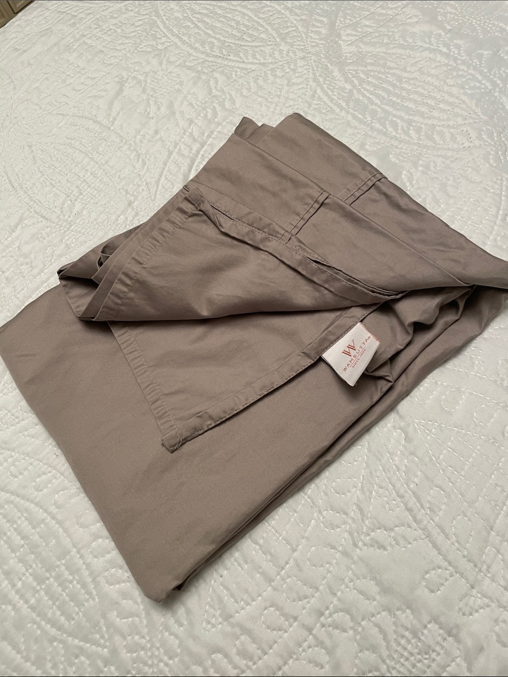 Wamsutta 100% Egyptian Cotton Full Size Flat Sheet Excellent Condition Taupe